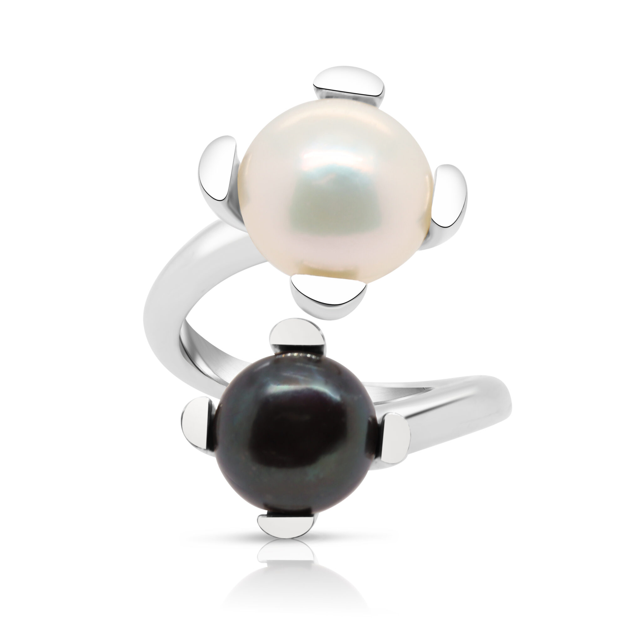 BB Black and White Freshwater Pearl Sterling Silver Ring - BB Designer ...